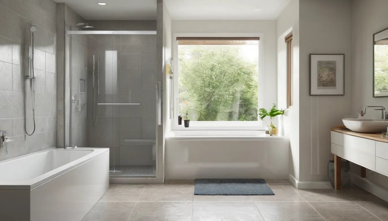 A bright bathroom in Everett with a walk-in tub and grab bar